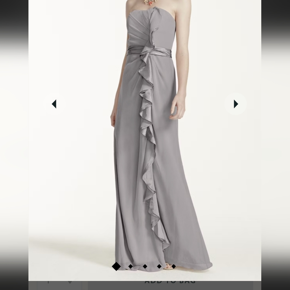 David's Bridal Chiffon Ruffle Dress Size 16